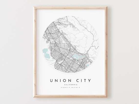 Union City Map Art Print Cityscape Decor