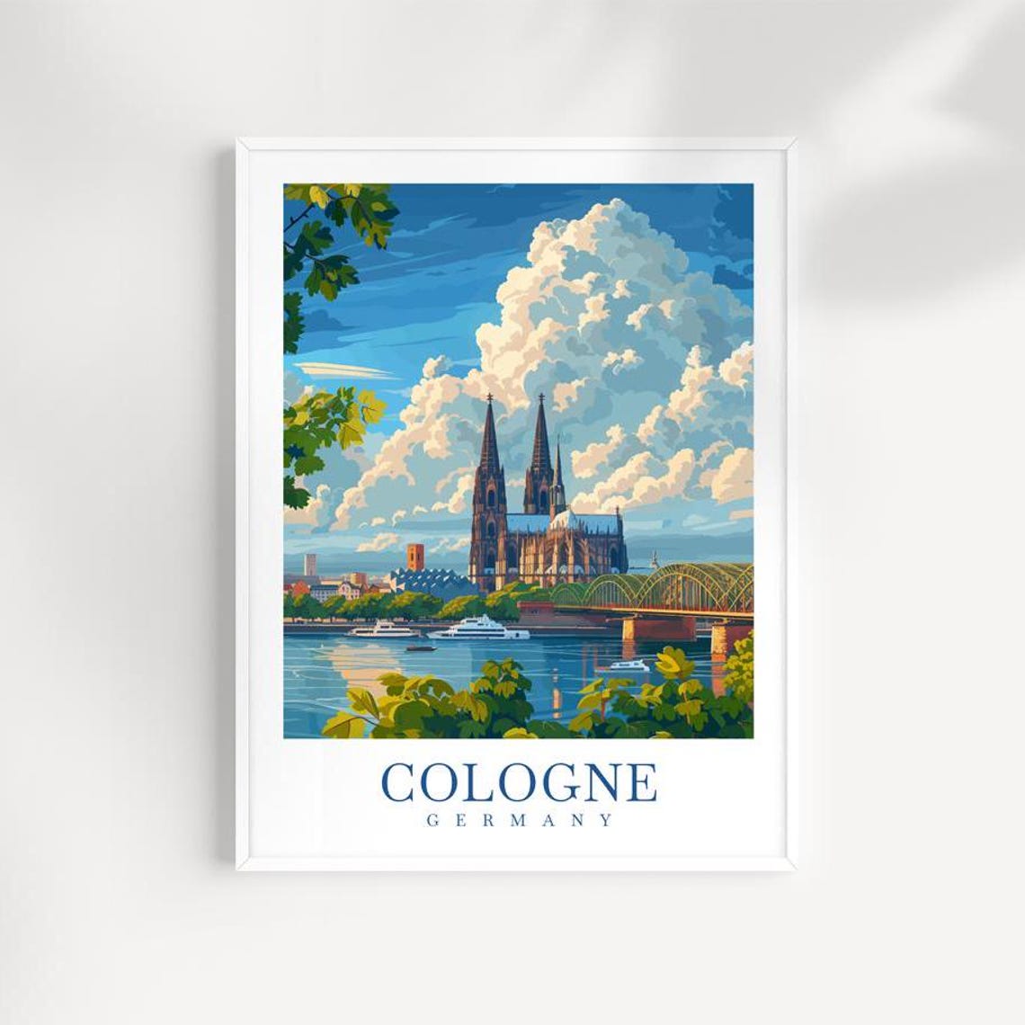 Cologne Cathedral Gothic Landmark Rhine River Germany Poster