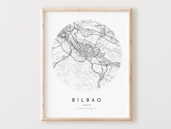 Bilbao Map Print Modern City Street Art Poster