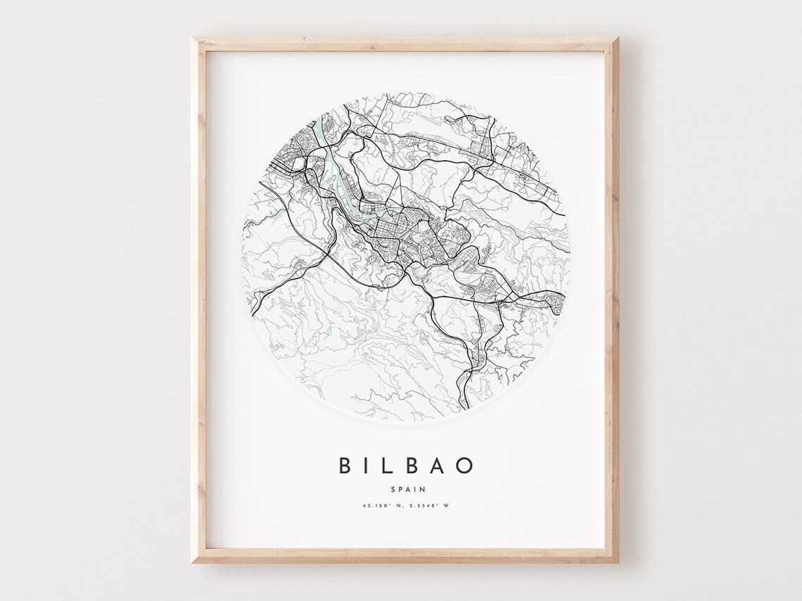 Bilbao Map Print Modern City Street Art Poster
