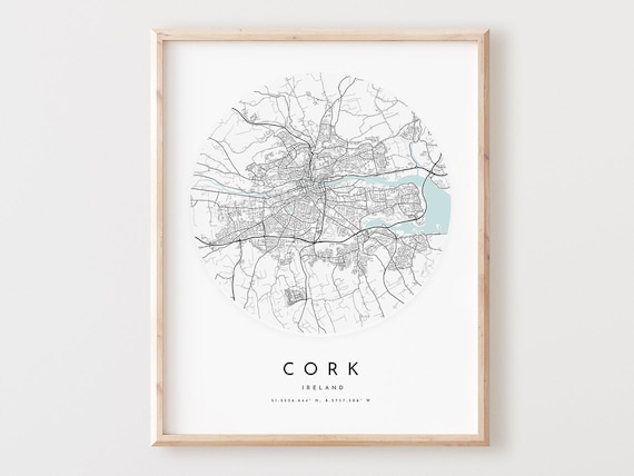 Cork Ireland Map Print Modern City Wall Art