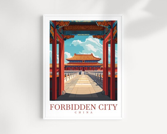Forbidden City China Beijing Imperial Palace Red Gate View Poster