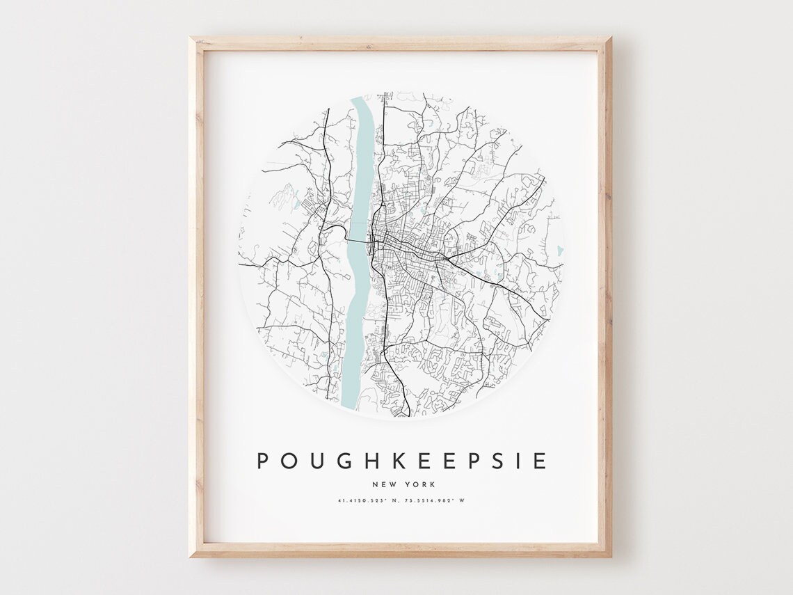Poughkeepsie NY Minimalist Map Art Print