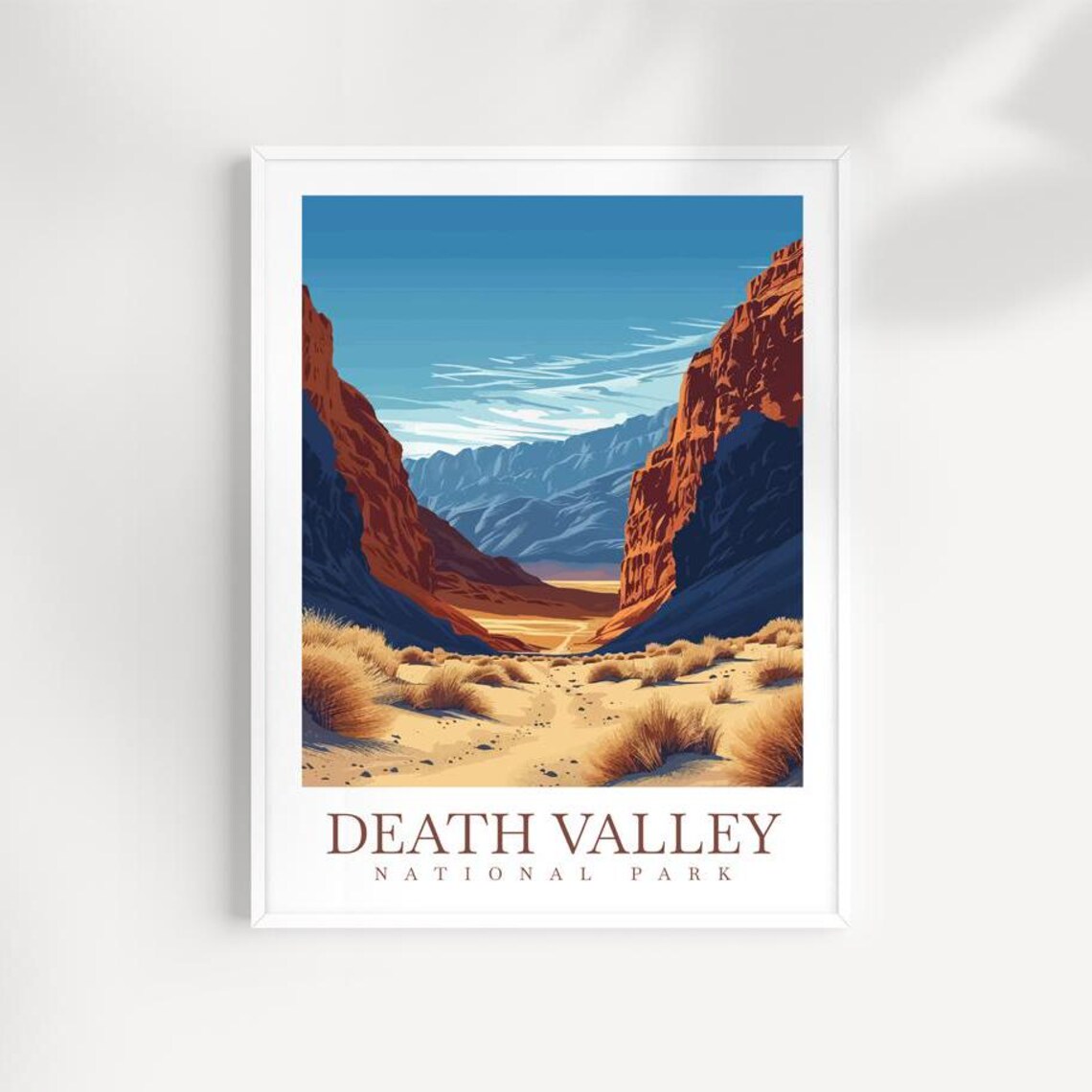 Death Valley National Park Desert Canyon Dunes Vintage Travel Poster