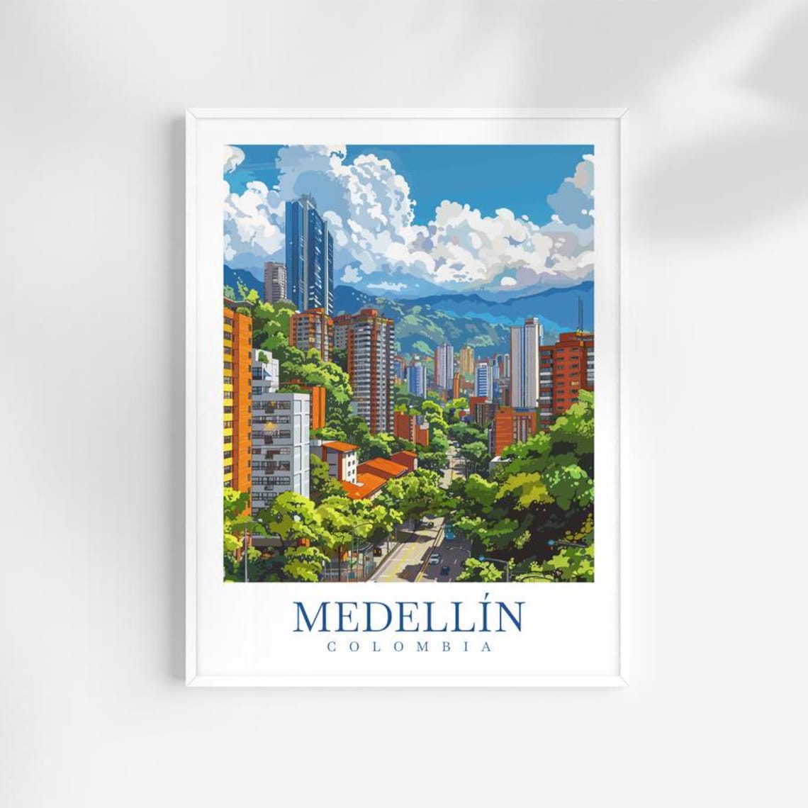 Medelln Colombia Travel Print Cityscape Wall Art