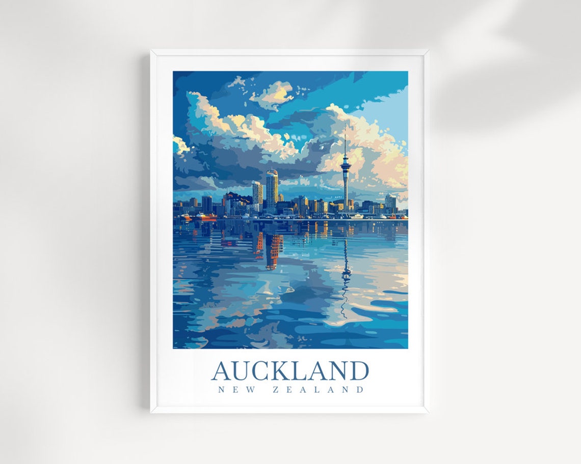 Auckland Travel Print Wall Art New Zealand Wall Hanging Home Dcor Auckland Gift Art Lovers New Zealand Art Lover Gift Auckland Wall Art