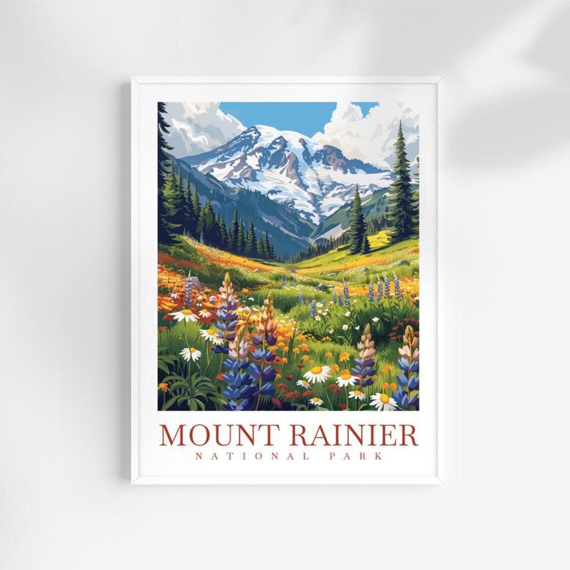 Mount Rainier National Park Gift Travel Poster