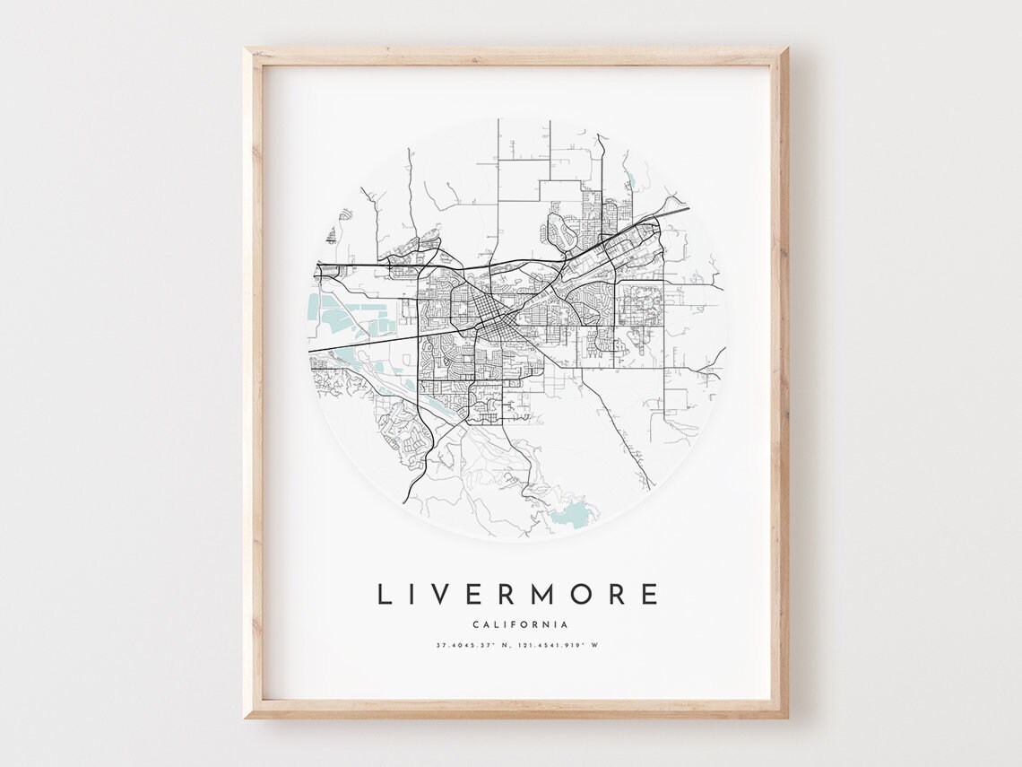 Livermore Map Print City Street Art
