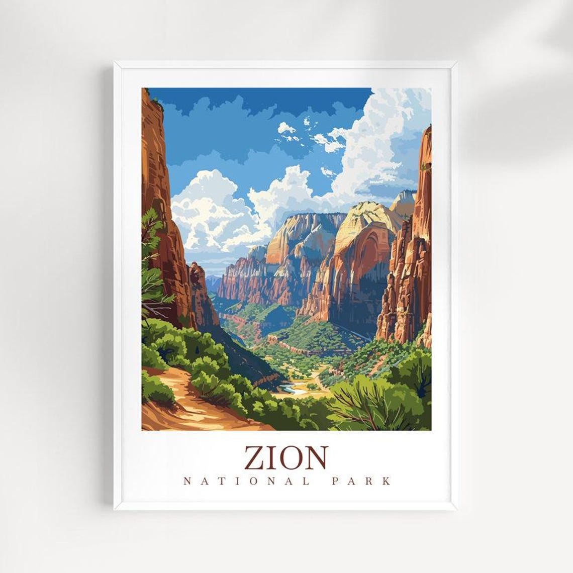 Zion National Park Travel Print Zion Wall Art Zion Wall Hanging Zion Home Dcor Zion Gift Art Lovers Zion Art Lover Zion Gift