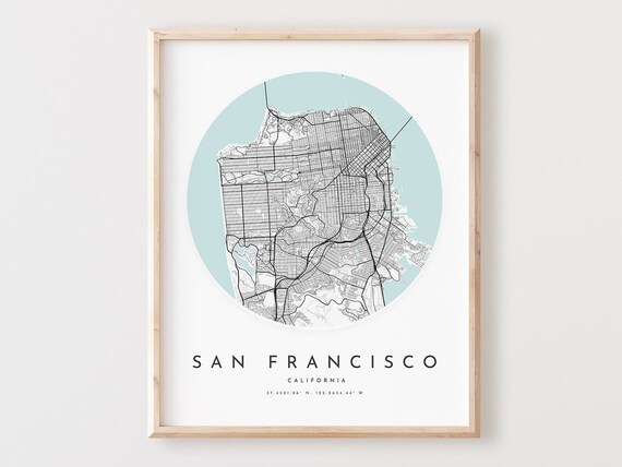 San Francisco Map Print Modern City Wall Art