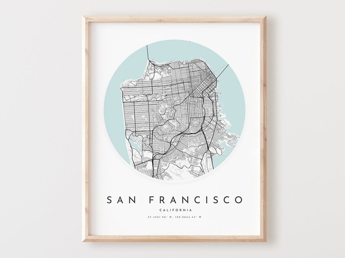 San Francisco Map Print Modern City Wall Art