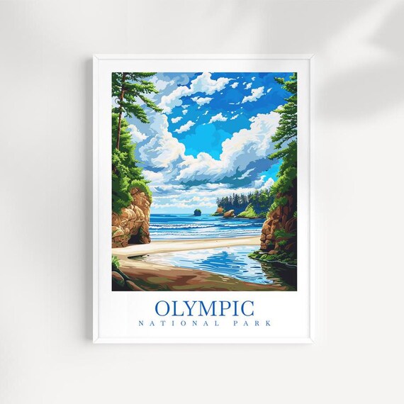 Olympic National Park Dramatic Ocean Beach Cliffs Art Poster