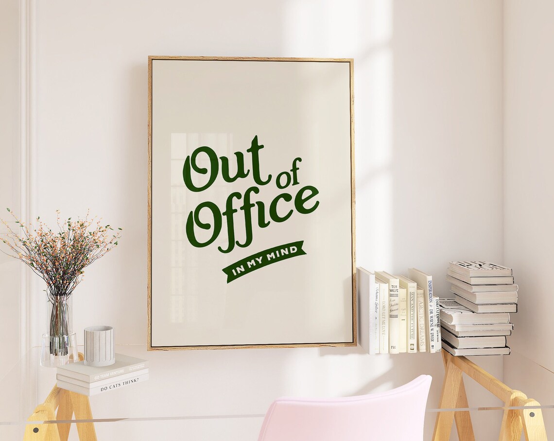 Out Of Office Retro Office Decor Art Print