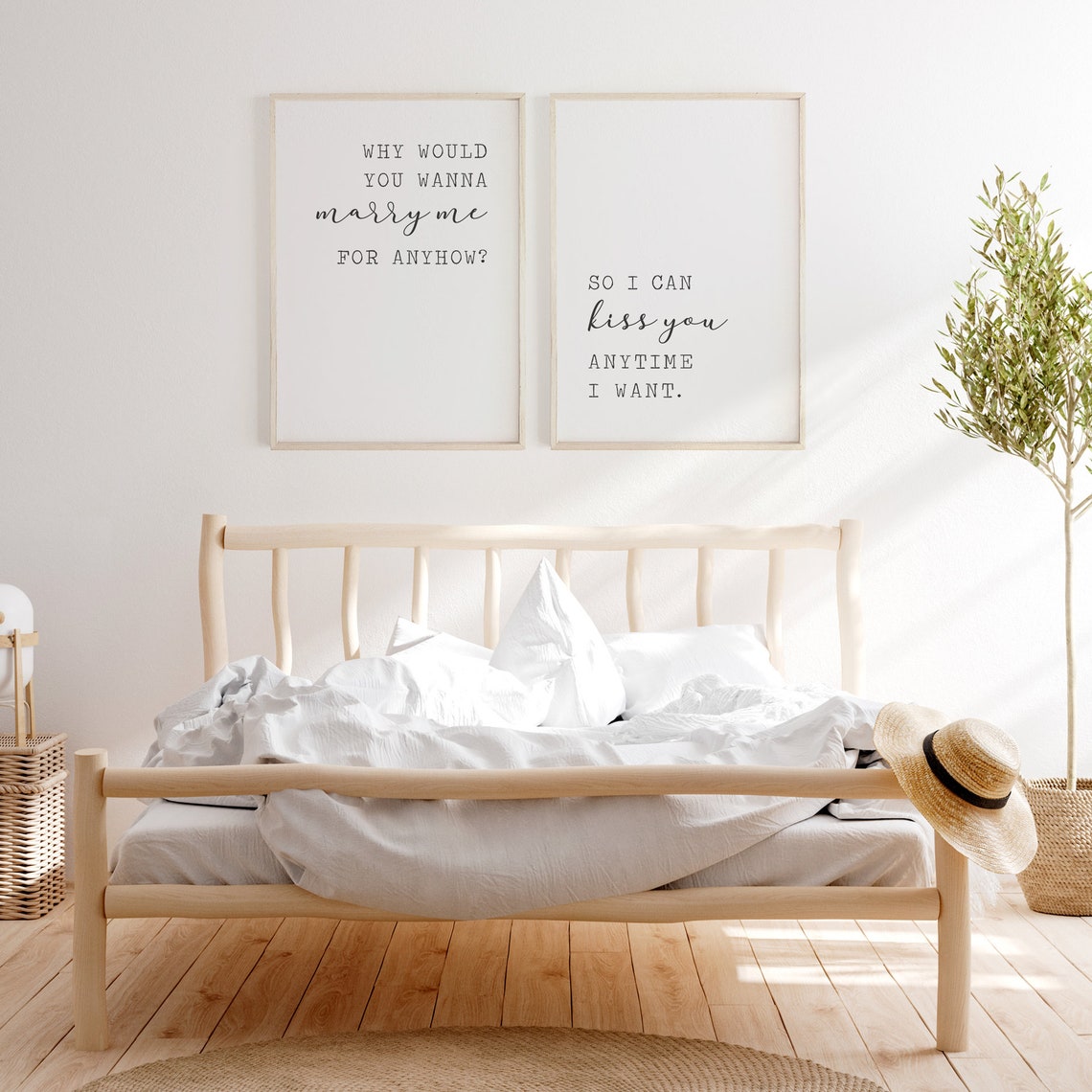 Marry Me Kiss You Anytime Romantic Couple Bedroom Quote Set Poster - Image 6