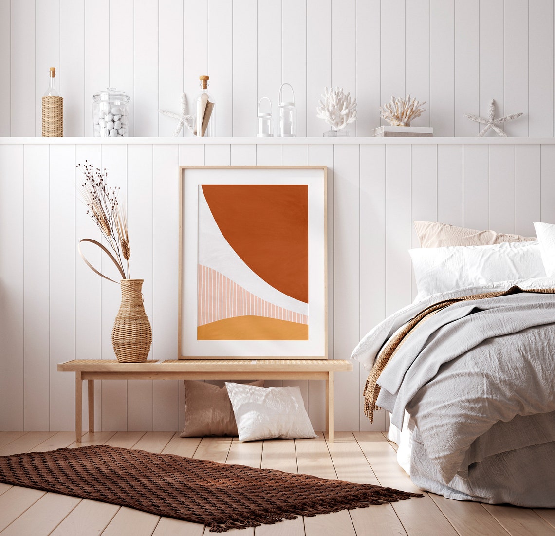 Boho Terracotta Abstract Geometric Earth Tone Minimalist Art Poster - Image 4
