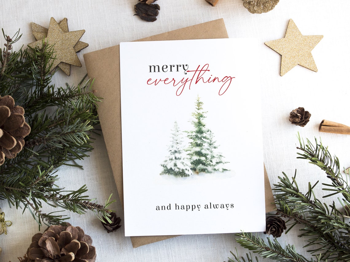 Merry Everything and Happy Always Snowy Pines Holiday Poster - Image 3