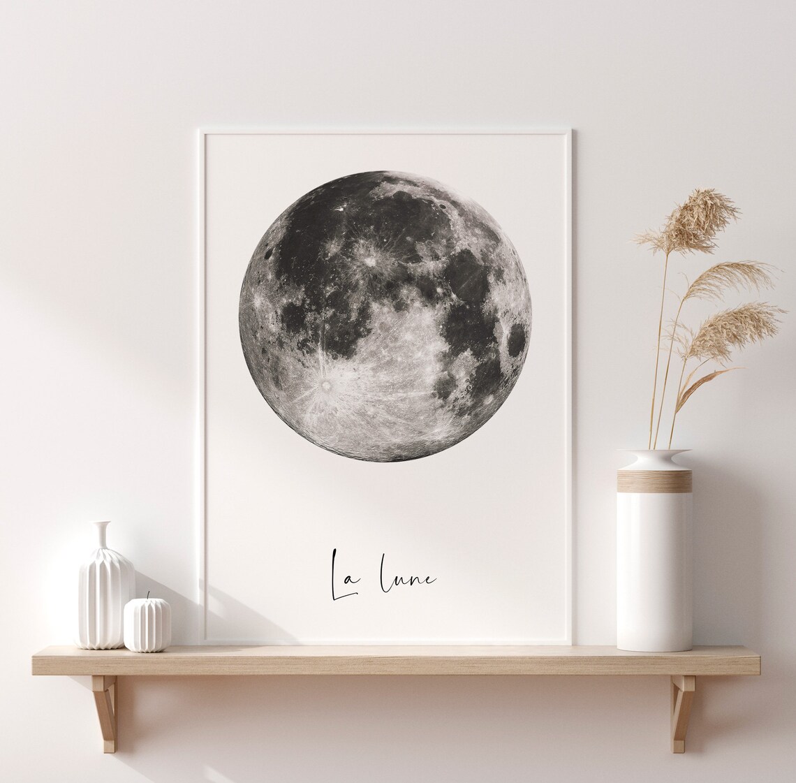 Full Moon Lunar Moon Phases Art Print, La Lune - Image 4