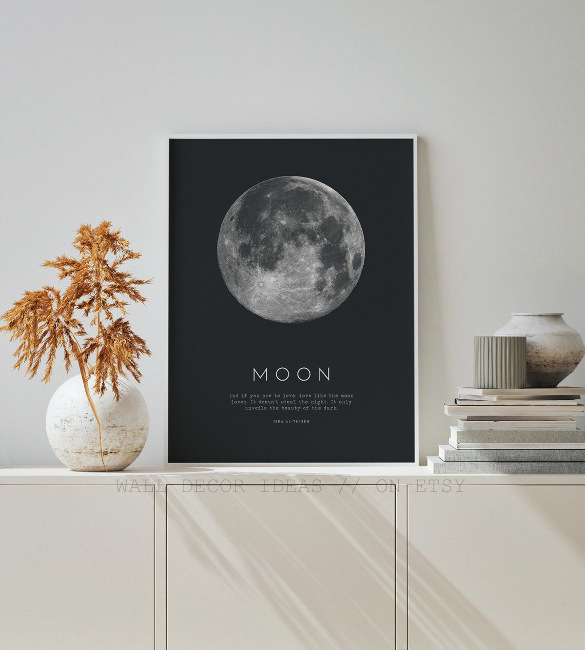 Moon Craters and Full Moon Poster, Celestial Art - Image 3