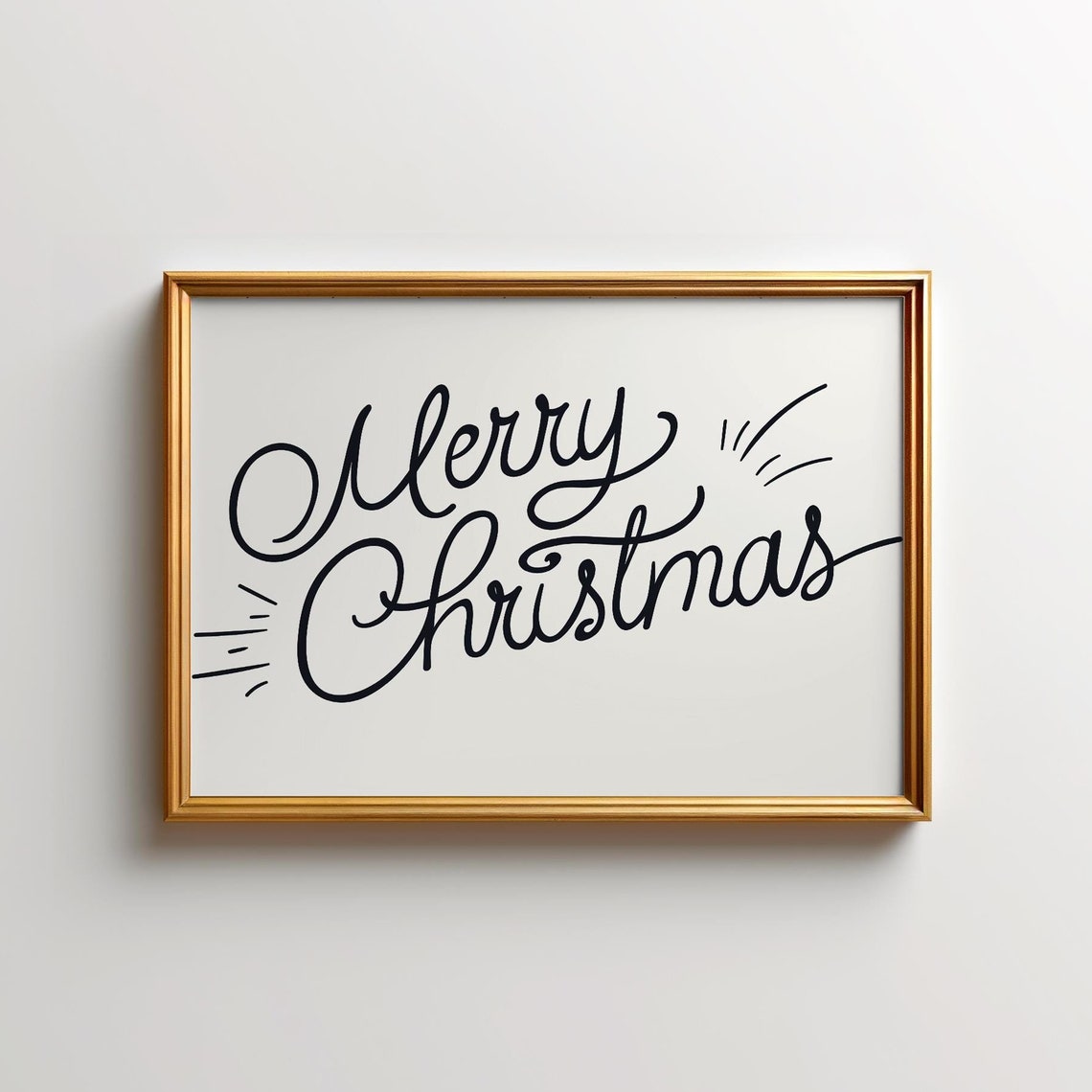 Merry Christmas Handwritten Script Minimalist Holiday Poster