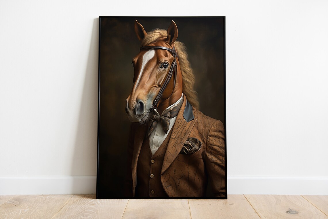 Renaissance Horse Portrait, Vintage Animal Art Print