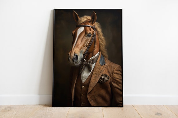 Renaissance Horse Portrait, Vintage Animal Art Print