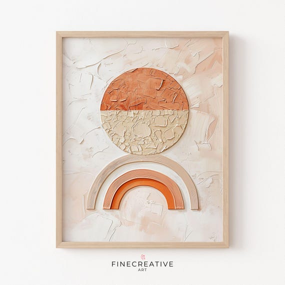 Abstract Shapes Print Earth Tones Print Wall Art Organic Shapes Print Instant Minimalist Boho Art A19