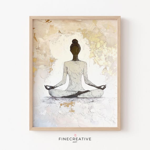 Yoga Pose Meditation Wall Art, Zen Decor Print