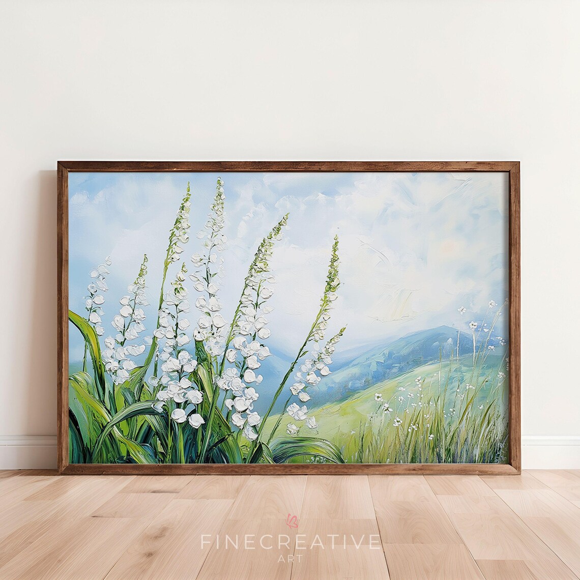 Lily Of The Valley Wall Art Floral Painting Wall Art Farmhouse Landscape Art Countryside Print G54 - Image 4