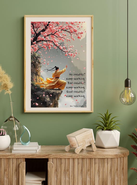 Keep Working Inspirational Wall Art Home Or Office Decor Spiritual Motivational Martial Artwork