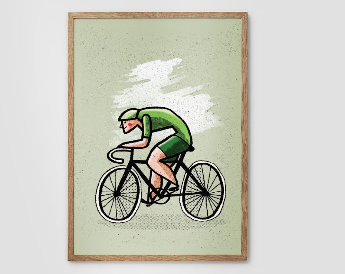 Cycling Inspirational Bicycle Art Print for Cyclists