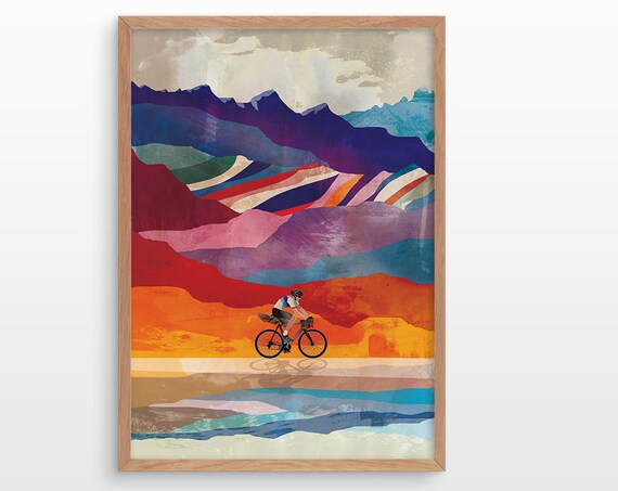 Cycling Art Print, Gift for a Cyclist