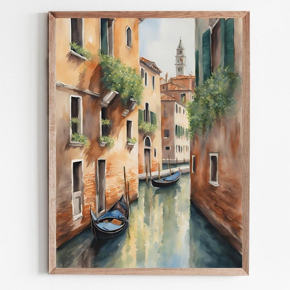 Venice Watercolor Italian Cityscape Travel Poster