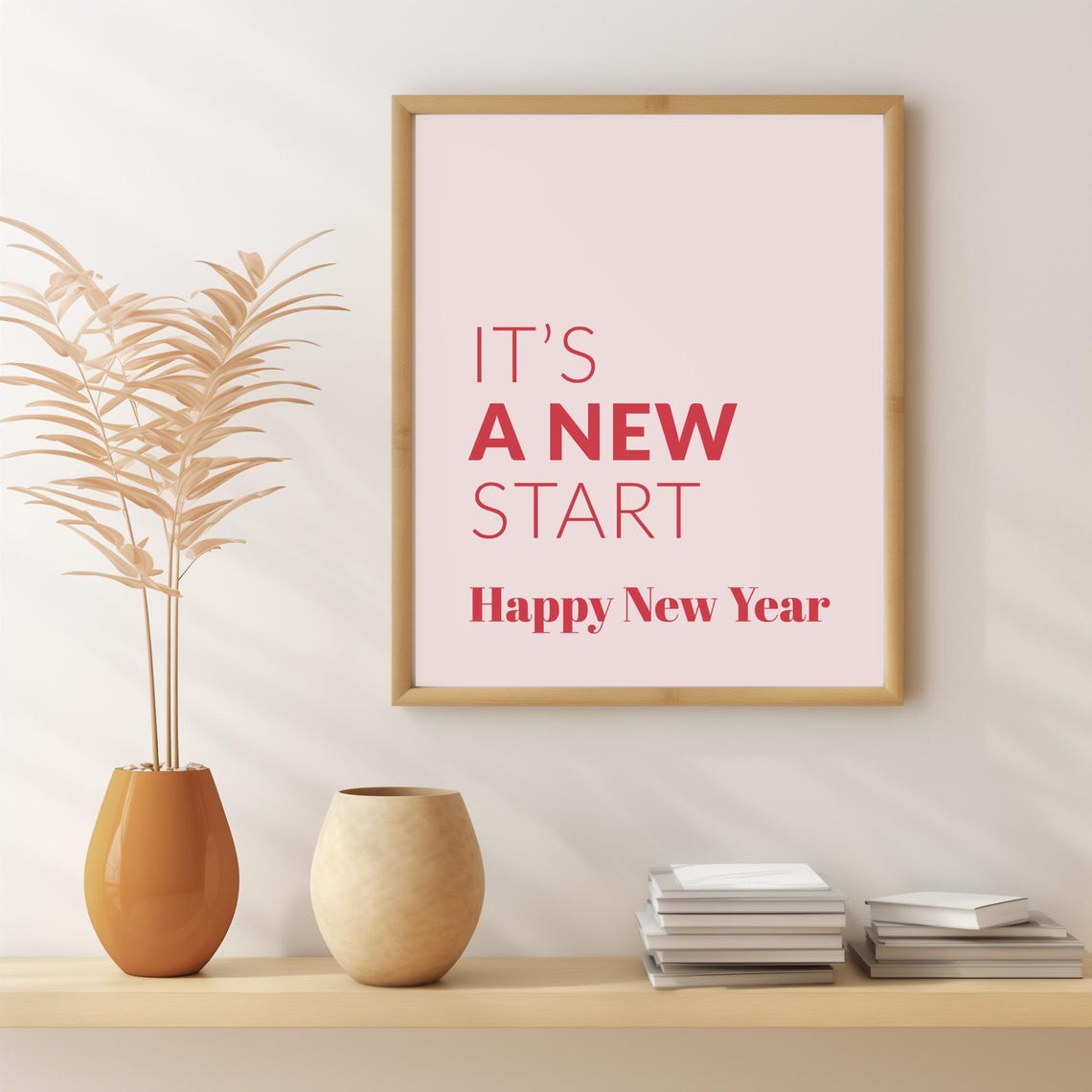 It's A New Start Happy New Year Pink Red Typography Party Poster - Image 2