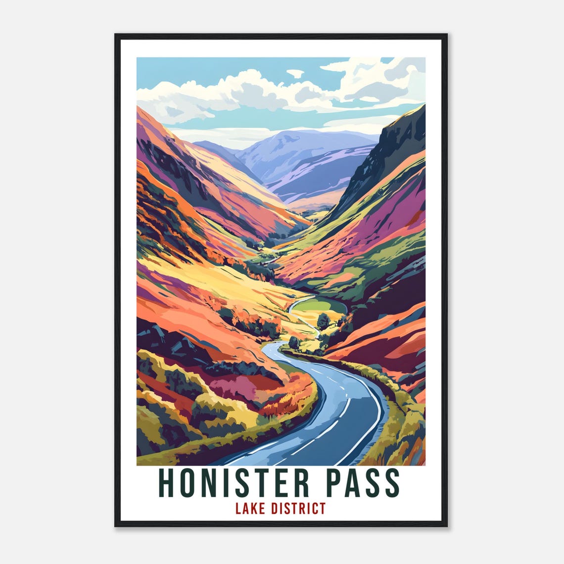 Honister Pass Lake District Mountain Road Vintage Travel Poster - Image 4