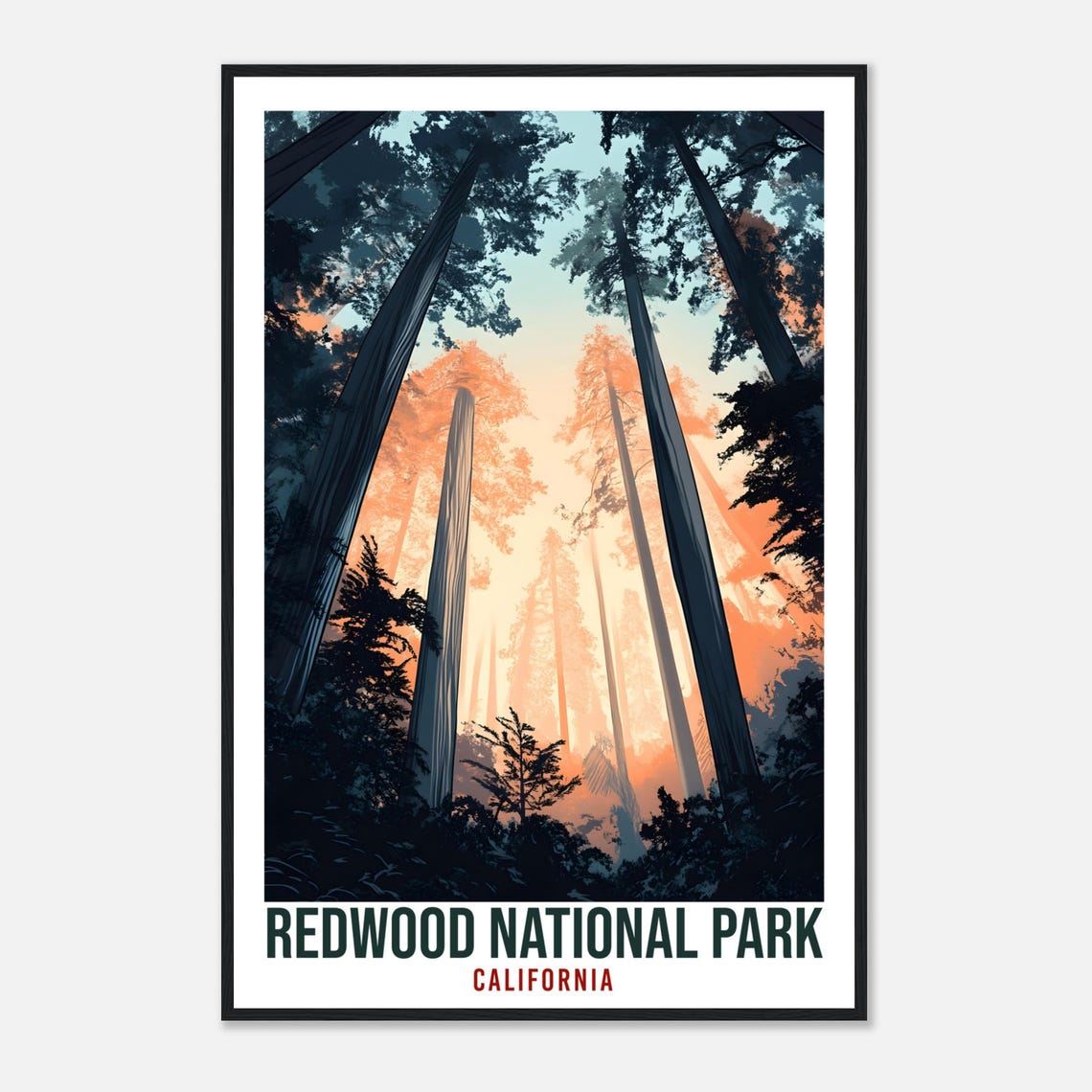 Redwood National Park California Usa Travel Print Wall Art Wall Hanging Home Dcor Alajuela Gift Travel Art Usa Artwork Travel Poster - Image 4