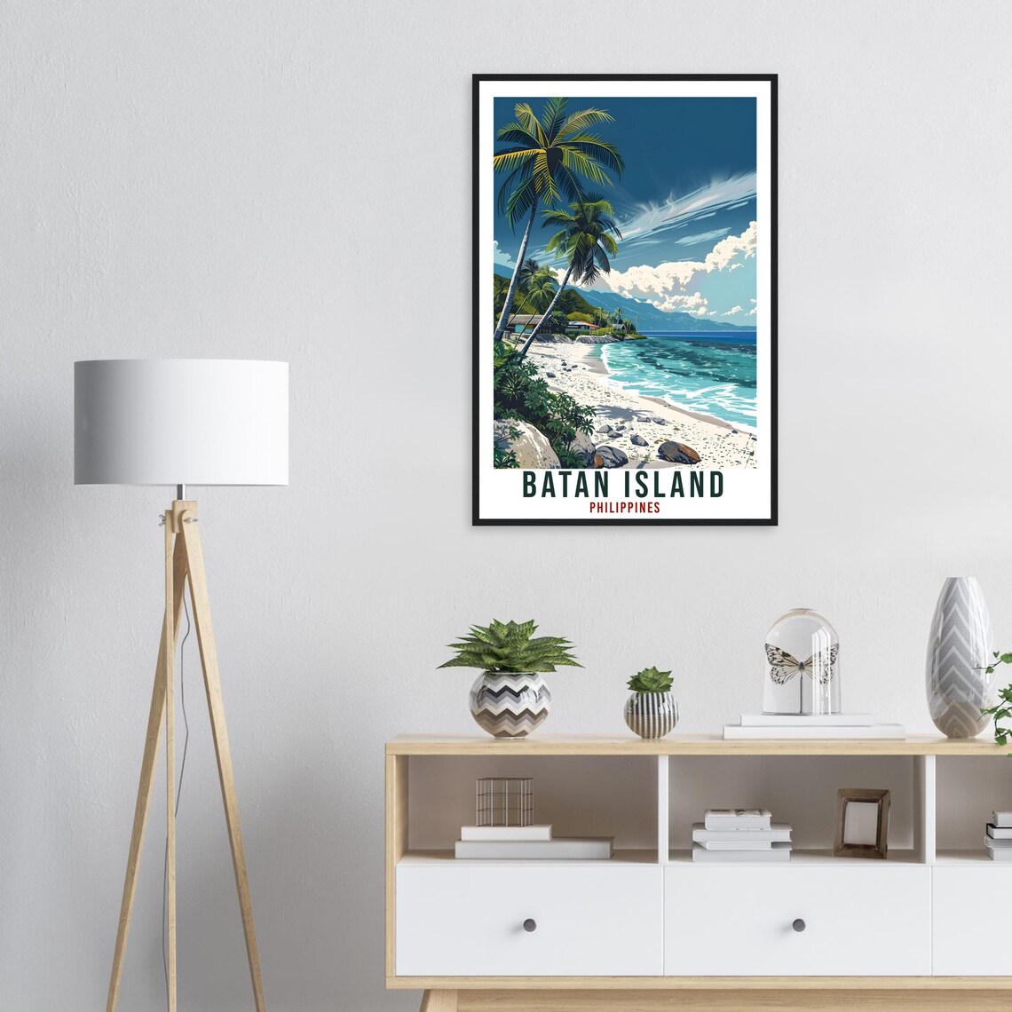 Batan Island Philippines White Sand Beach Palms Travel Poster - Image 3