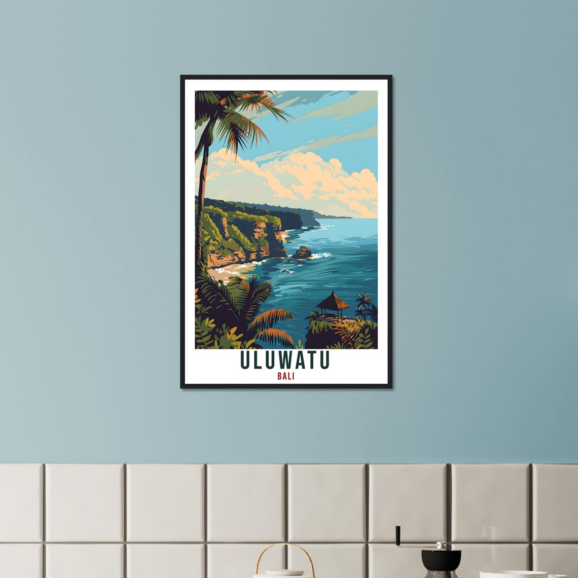 Uluwatu Bali Travel Print Bali Wall Art Wall Hanging Home Dcor Uluwatu Gift Landmark Artwork Travel Art Indonesia Uluwatu Travel Poster - Image 3