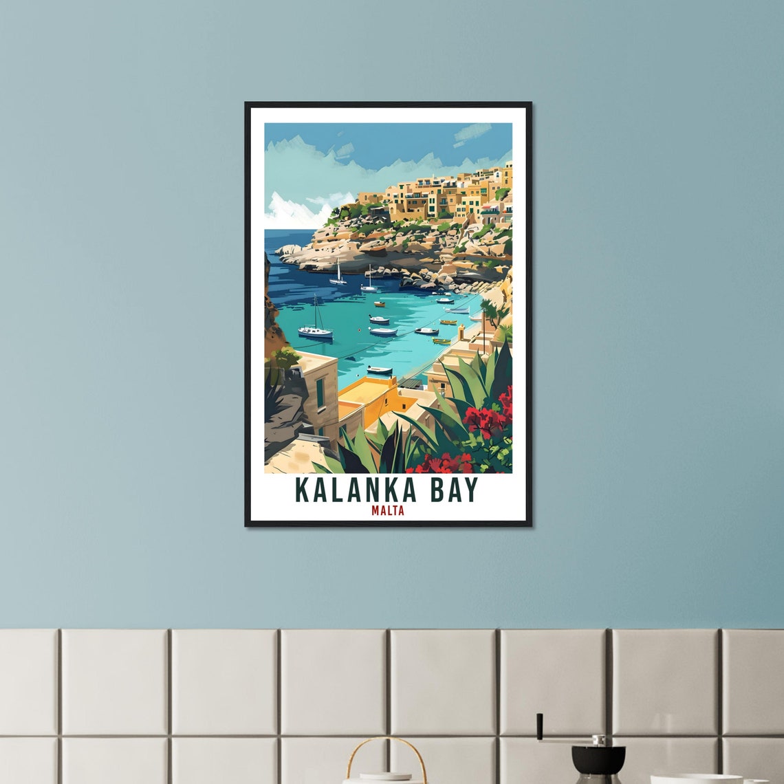 Kalanka Bay Malta Harbor Vintage Travel Poster Coastal Decor - Image 3