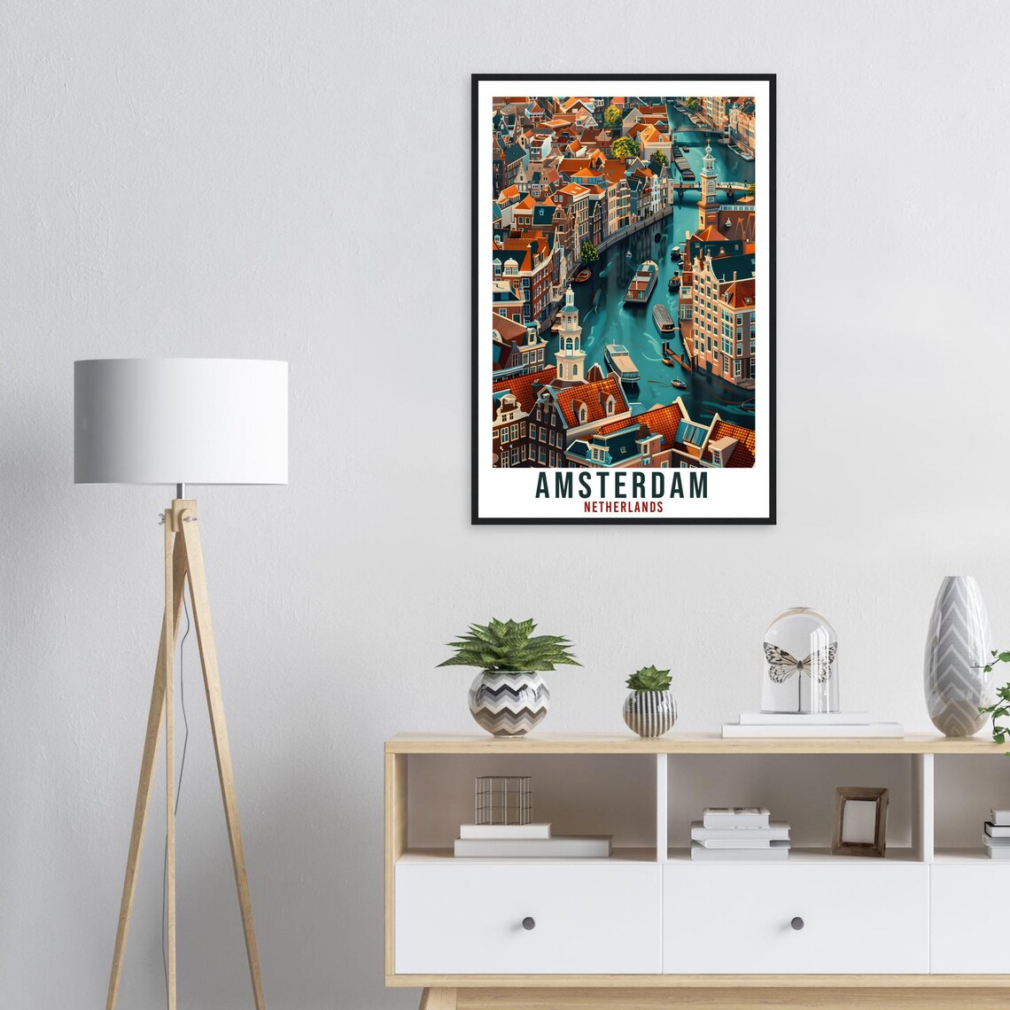 Amsterdam Canals Travel Poster, Holland Wall Art - Image 2