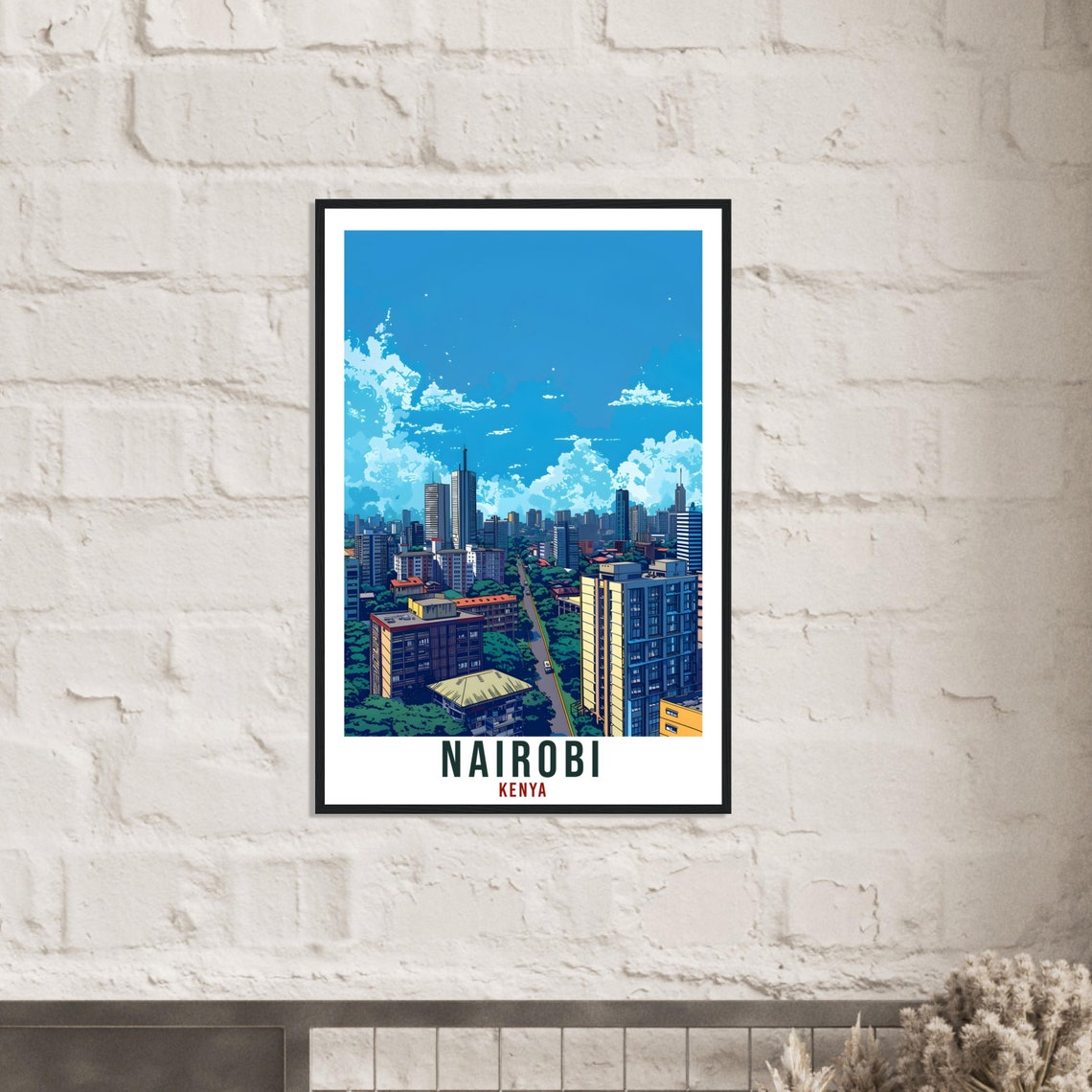 Nairobi Kenya Blue Sky City Skyline Modern Towers Travel Poster - Image 2