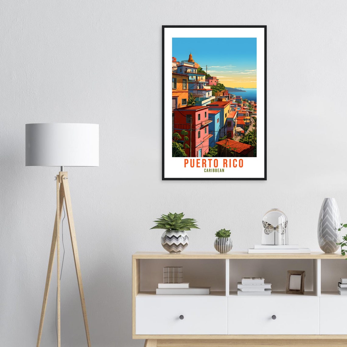 Puerto Rico Travel Print Wall Art Caribbean Sunset Wall Hanging Home Dcor Puerto Rico Gift Art Lovers San Juan Travel Poster Puerto Rican - Image 3