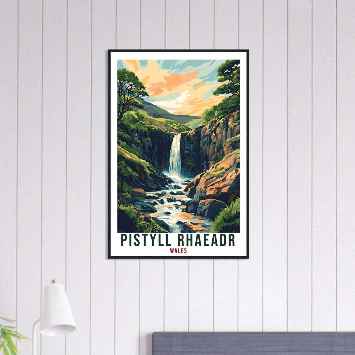 Pistyll Rhaeadr Travel Poster, Wales Home Decor - Image 3