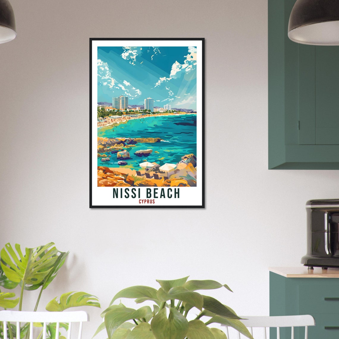 Nissi Beach Cyprus Turquoise Shore Rocky Coast Summer Poster - Image 3