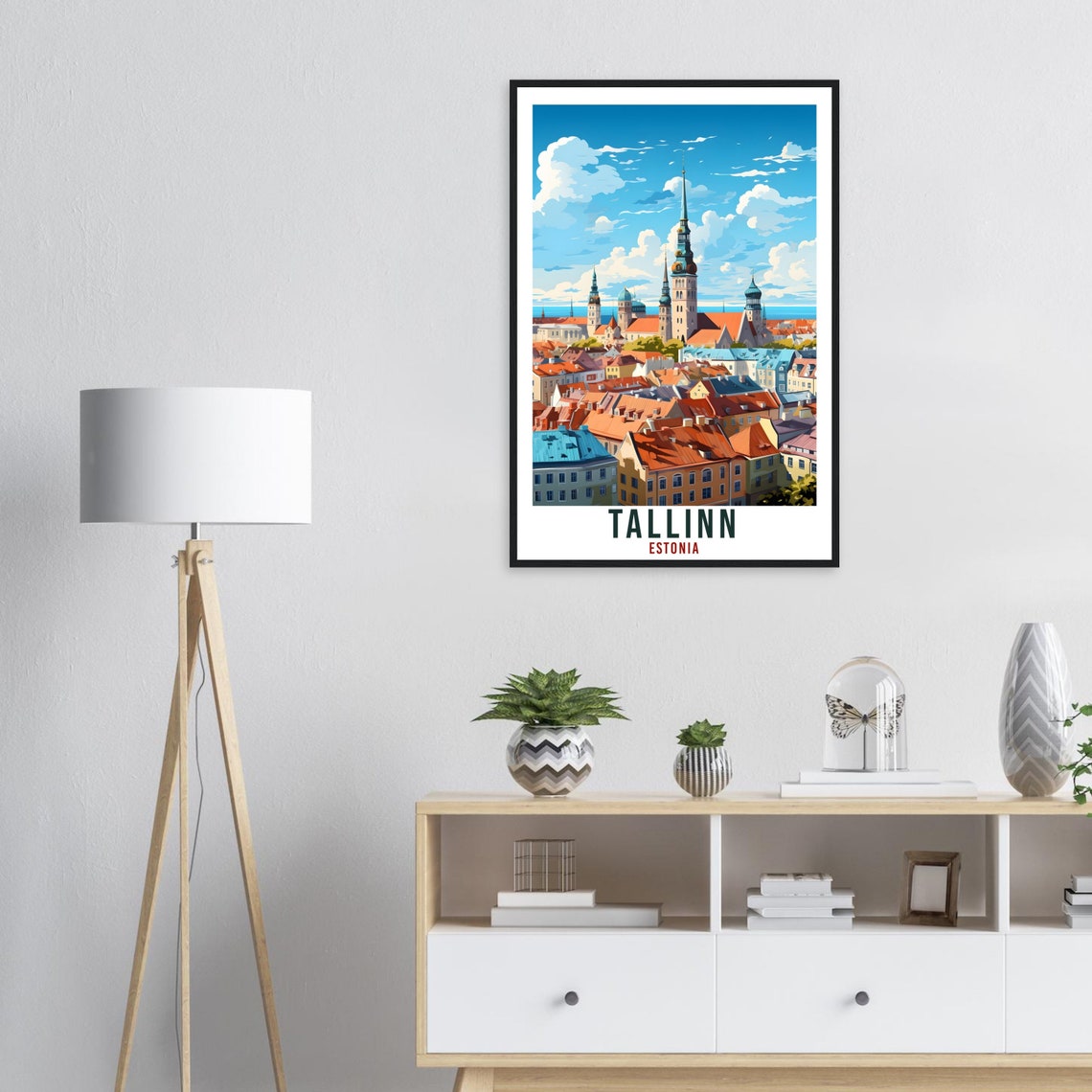 Tallinn Estonia Medieval Old Town Retro Baltic Travel Poster - Image 2