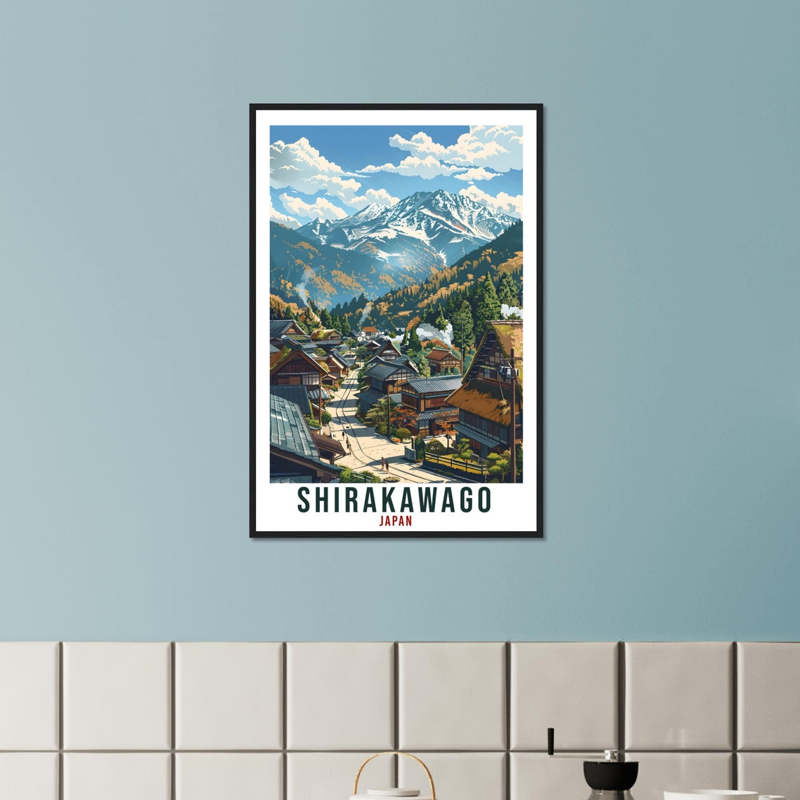 Shirakawago Travel Print Japan Home Decoration Wall Art Gift Wall Hanging Art Lover Japanese Artwork Japan Shirakawago Travel Poster Print - Image 2