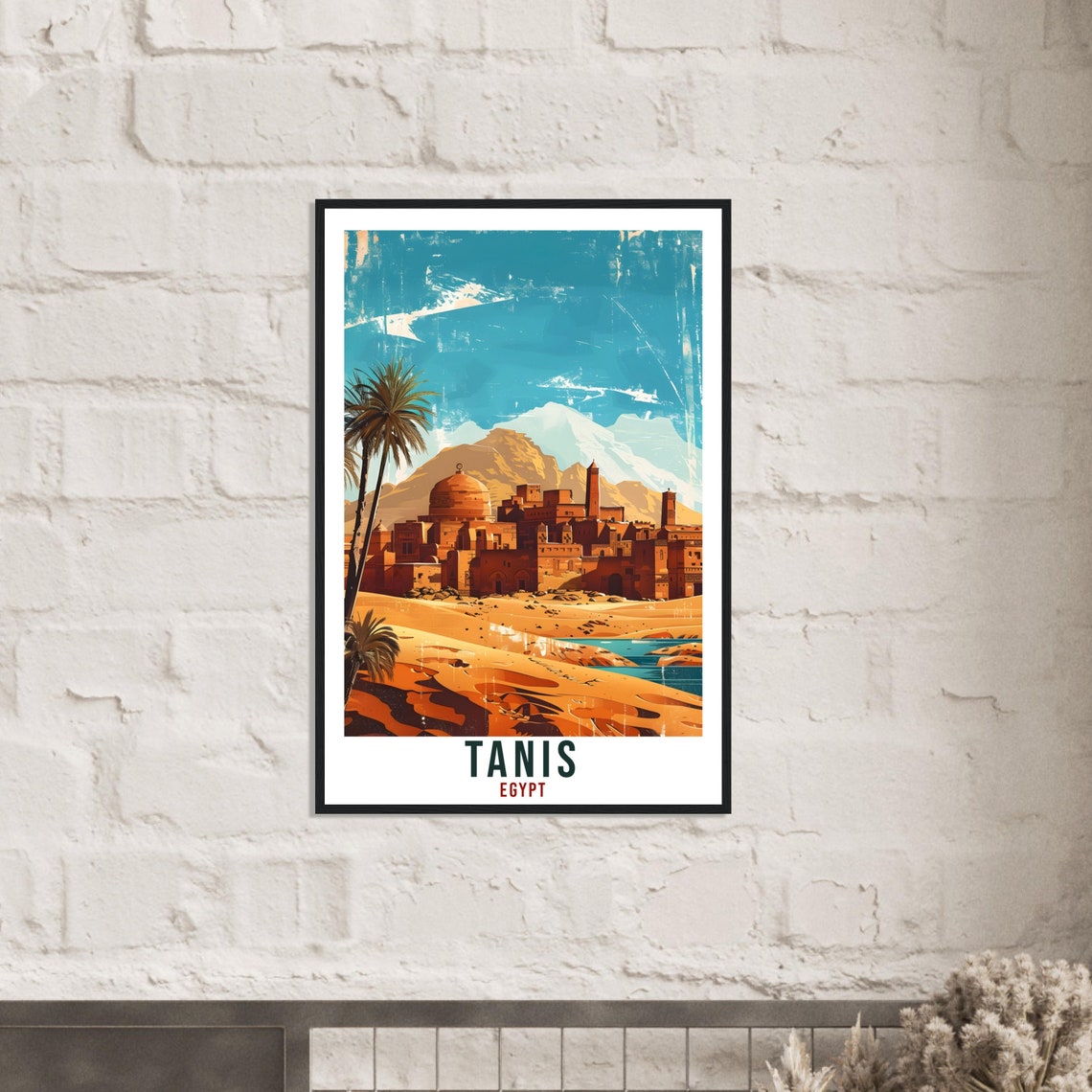 Tanis Egypt Desert Oasis Ancient Mosque Vintage Travel Poster - Image 2