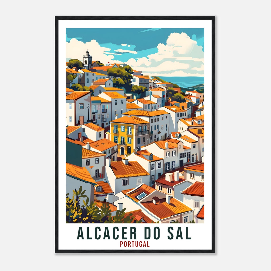 Alcacer Do Sal Travel Print Portugal Wall Art Wall Hanging Home Dcor Alcacer Do Sal Gift Portugal Landmark Artwork Portugal Travel Poster - Image 4