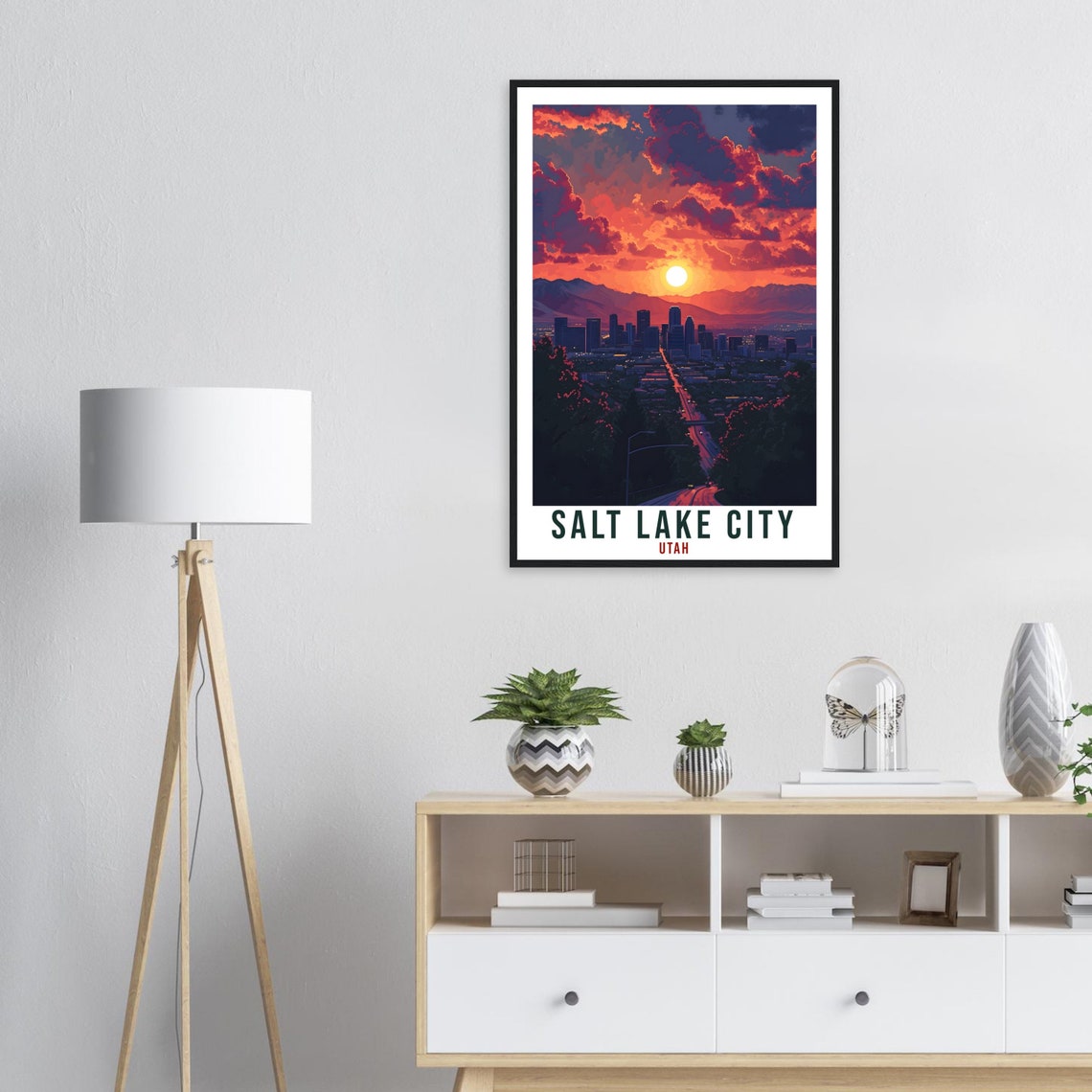 Salt Lake City Travel Print Utah Home Decoration Usa City Wall Art Gift Wall Hanging Art Lover Utah Artwork Salt Lake City Travel Poster - Image 2