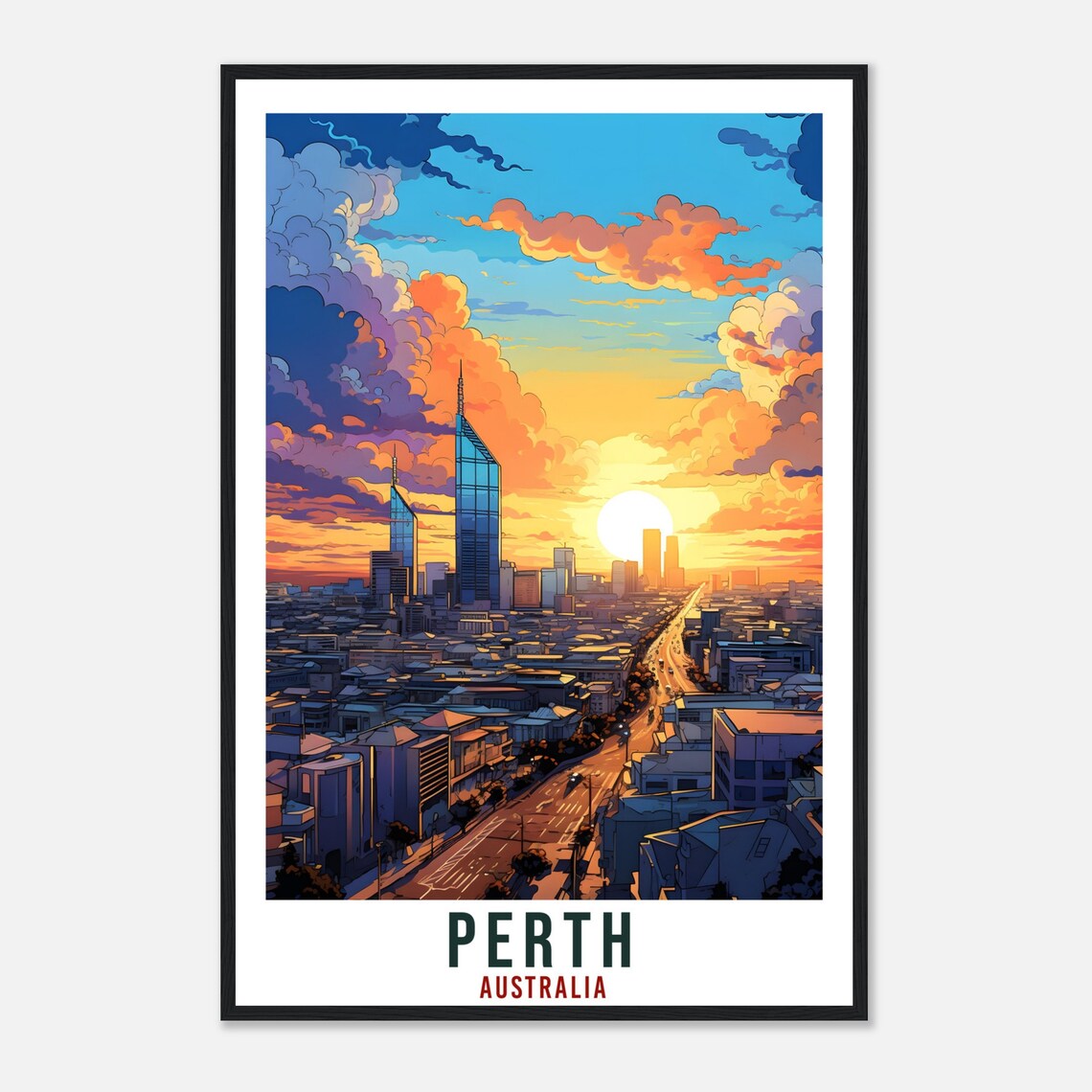 Perth Australia Travel Poster, Home Decor Art Print - Image 4