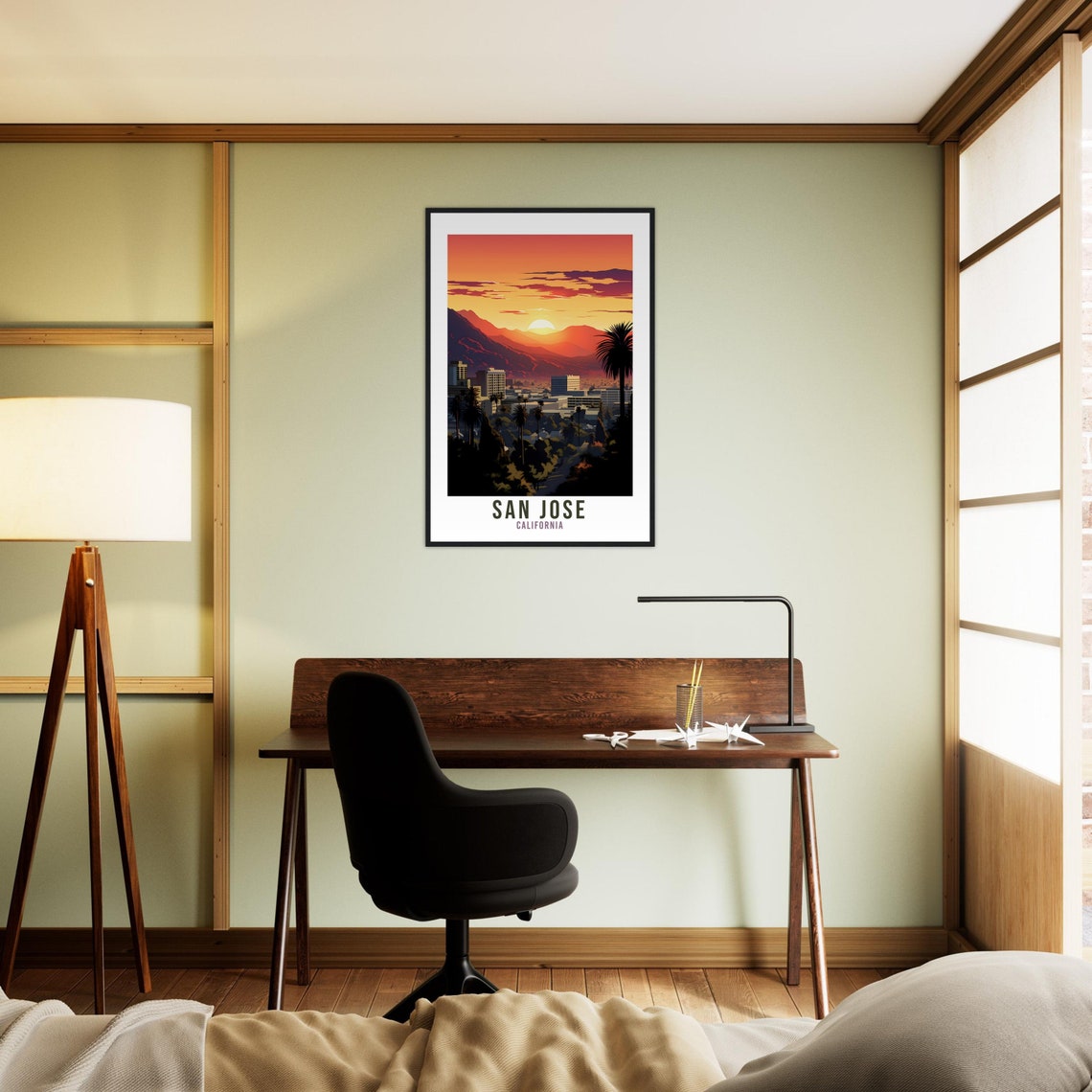 San Jose Travel Print San Jose California Wall Art San Jose Travel Poster Home Decor San Jose Art Lovers California Gift San Jose Travel Art - Image 3